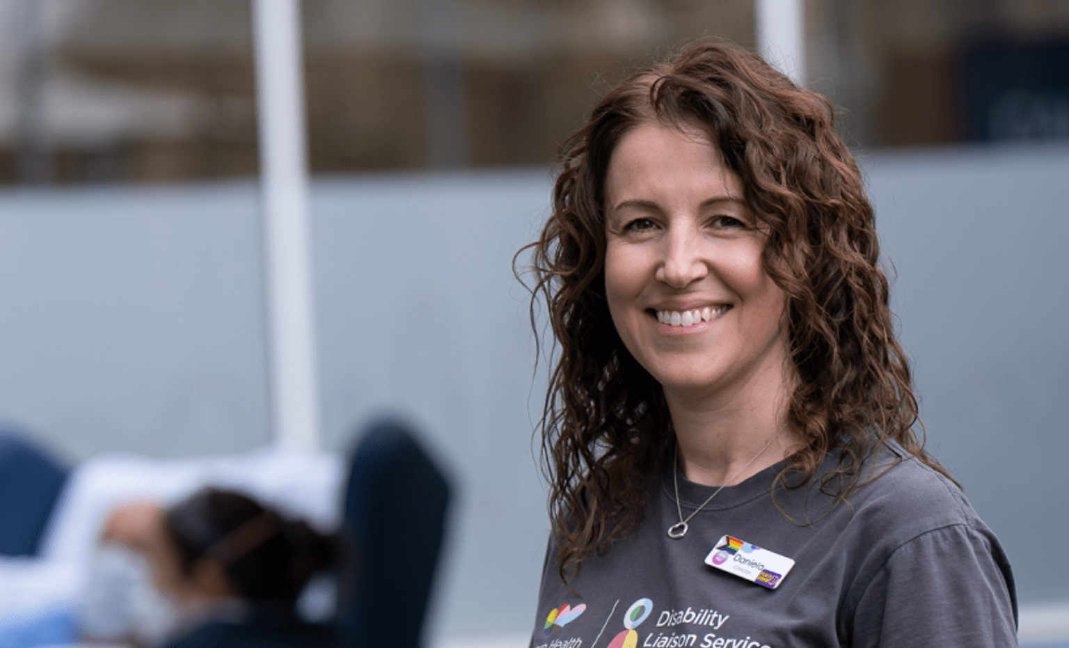 Health care worker smiling at camera