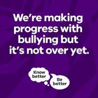 Purple background with words saying 