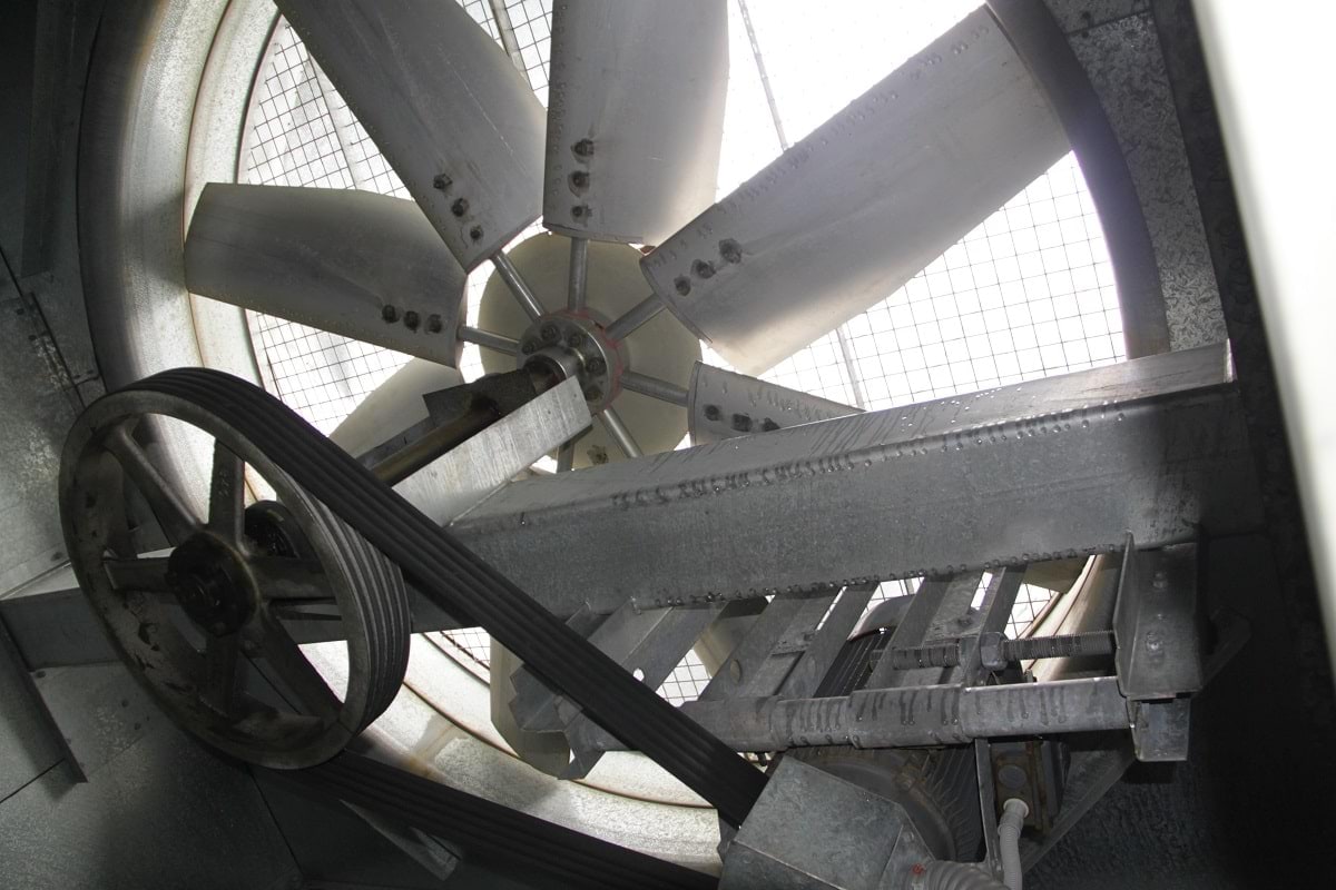 Image of cooling tower on a rooftop